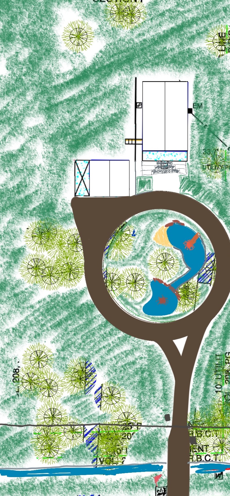 Landscape design sketch